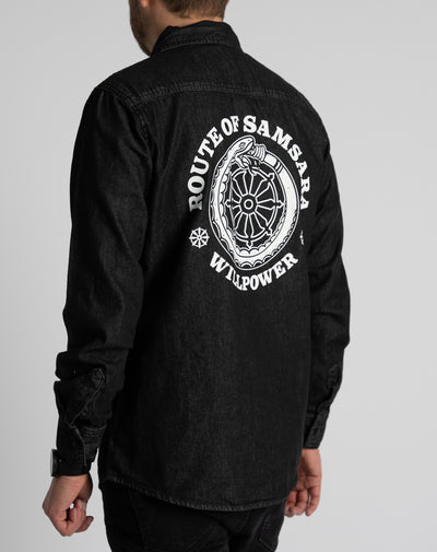 "Route of Samsara" Denim Shirt