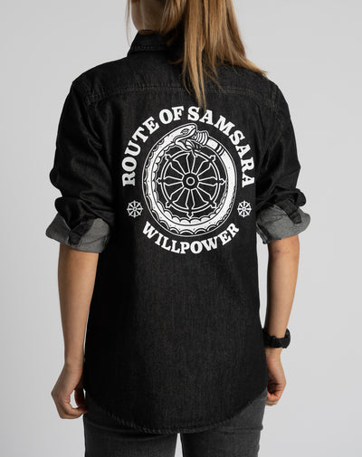 "Route of Samsara" Denim Shirt