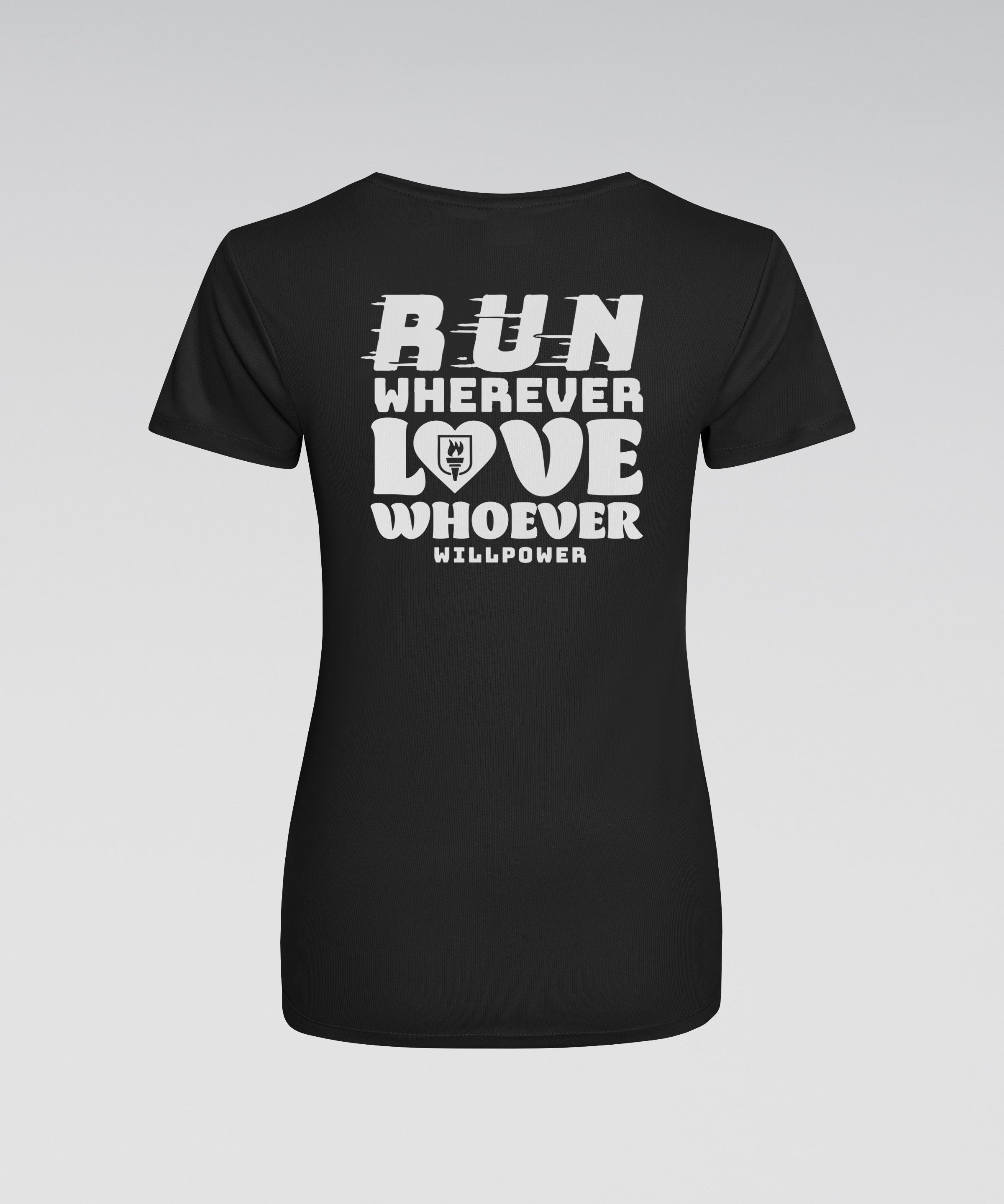 "Run Wherever Love Whoever" Racing T-Shirt (Female)