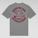 "Straight Edge Stride" Cotton T-Shirt (Grey)