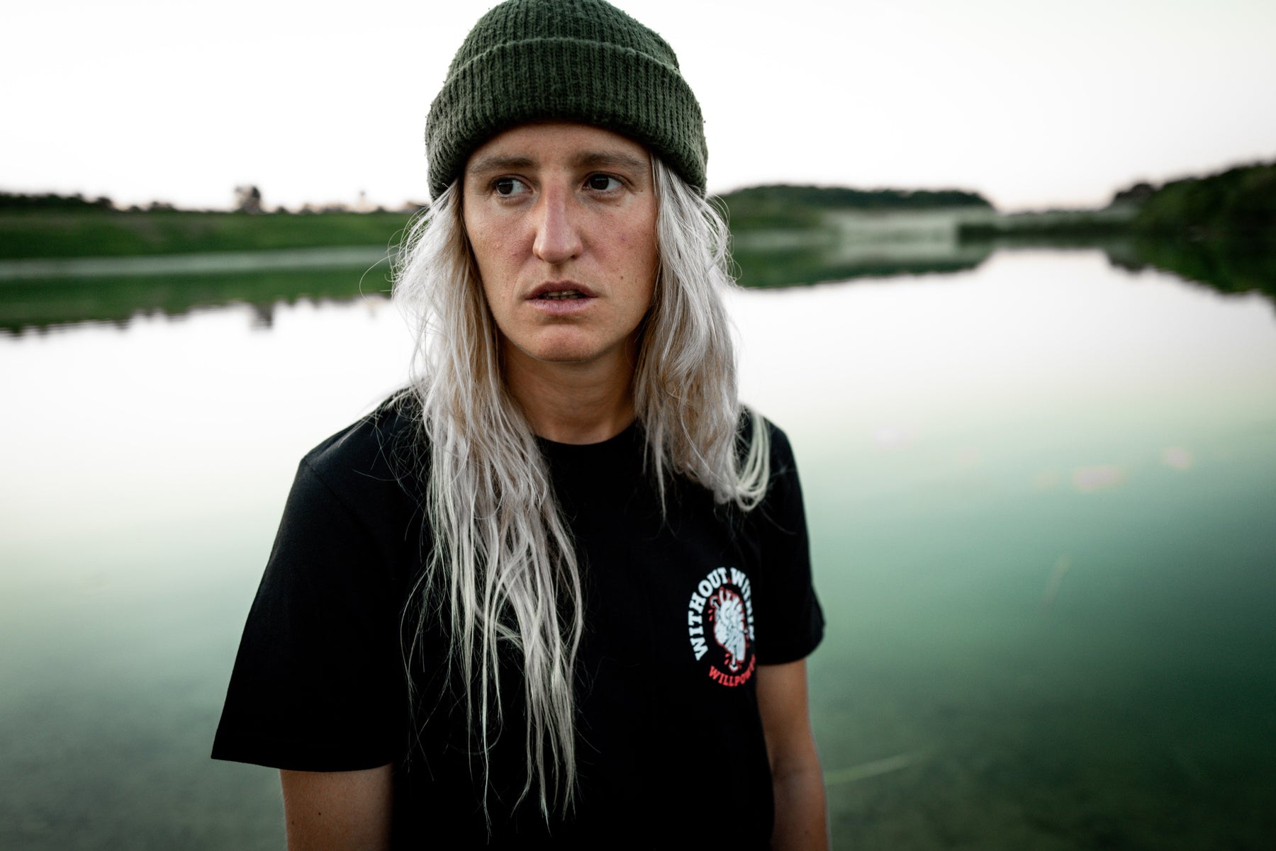 Female Runner wearing a Willpower Shirt