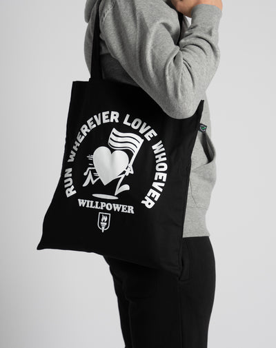 "Run Wherever Love Whoever" Tote Bag