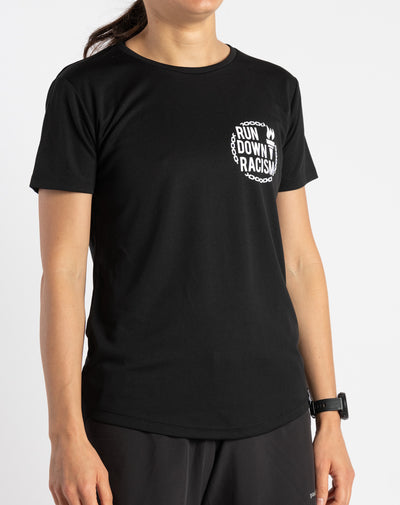 "Run Down Racism" Racing T-Shirt (Female)