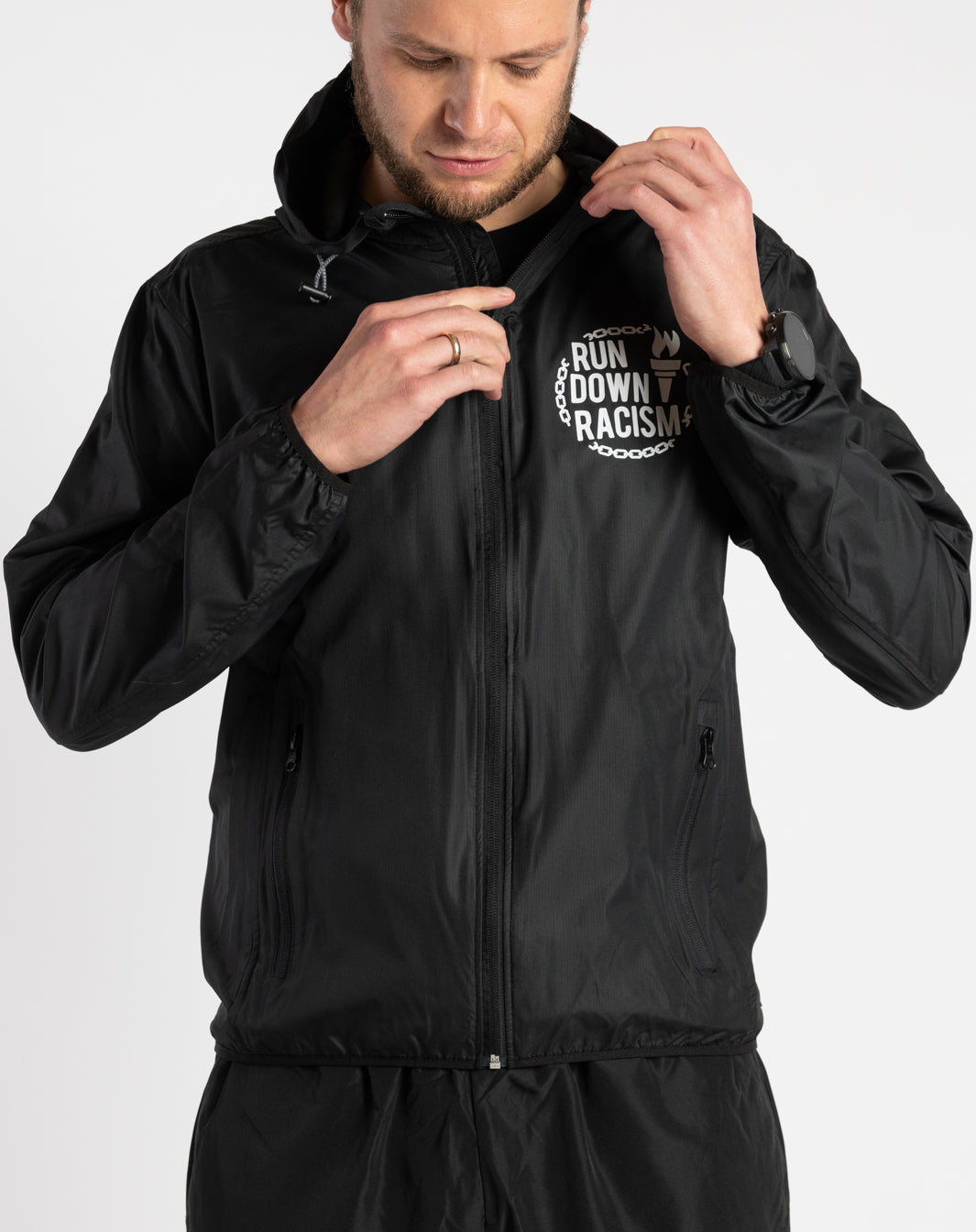"Run Down Racism" Running Windbreaker