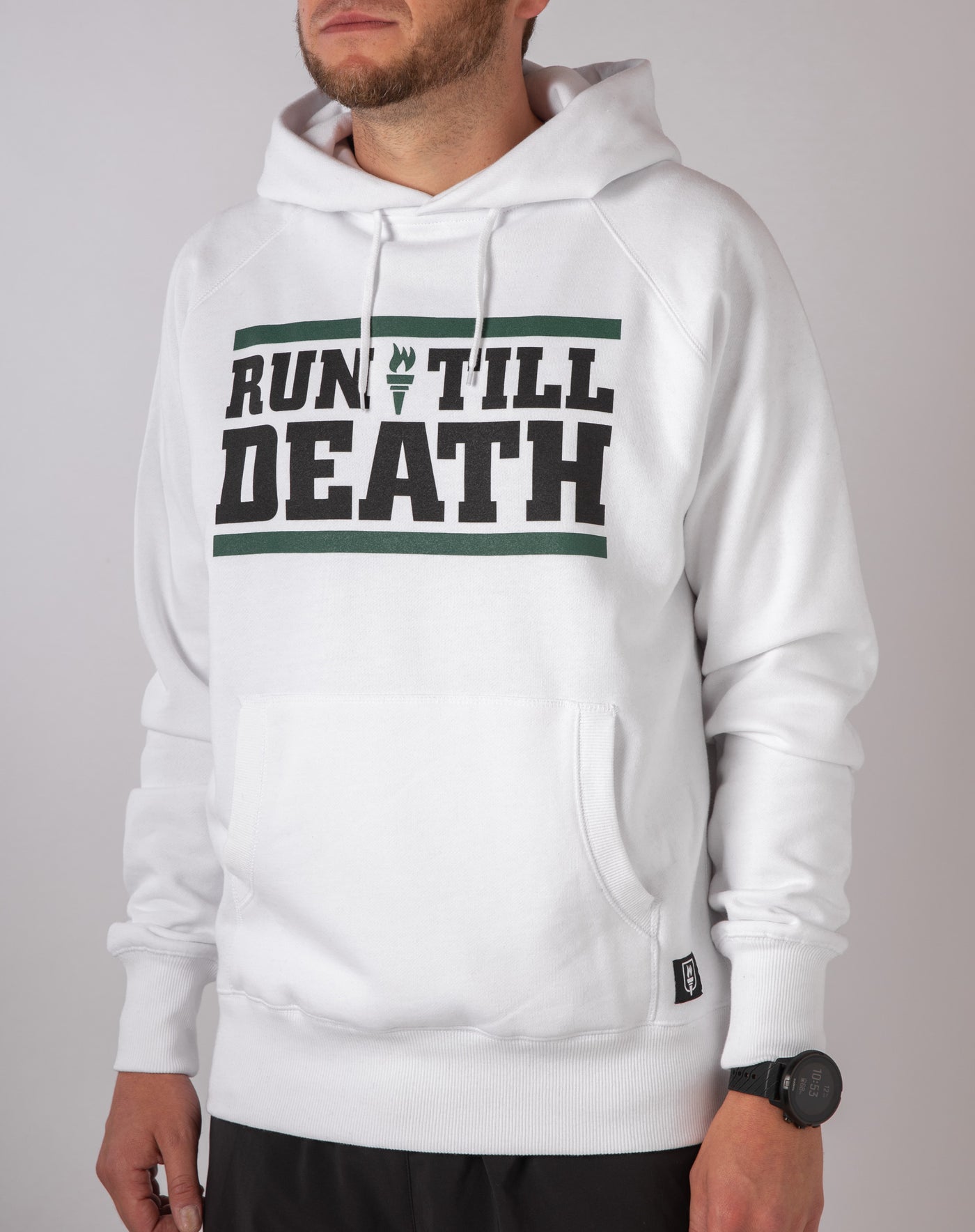 "Run till Death" Hoodie (White)