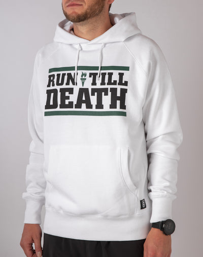 "Run till Death" Hoodie (White)