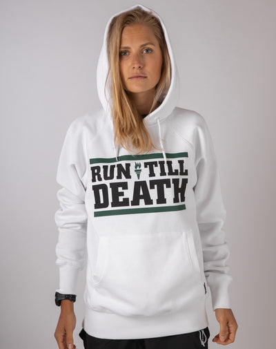 "Run till Death" Hoodie (White)