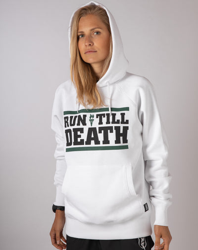 "Run till Death" Hoodie (White)